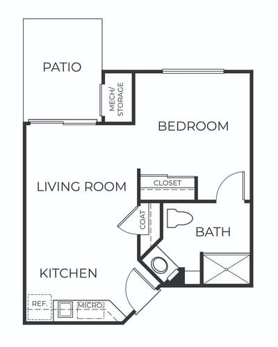 Architectural floor plan of a living space