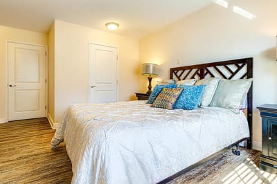 Cozy private resident room with a bed and decor