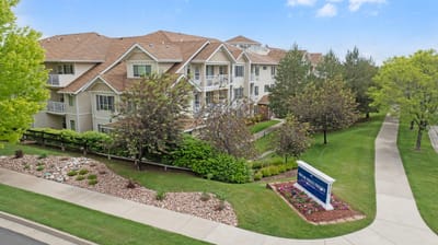 Exterior view of Parkwood Estates with landscaping