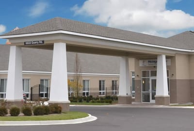 Exterior view of Michigan House Senior Living entrance