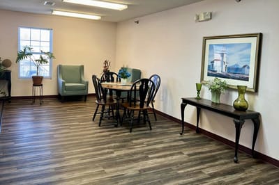 Cozy common area in a senior residence facility