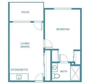 Architectural floor plan of a resident unit