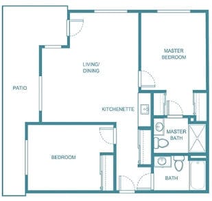 Architectural floor plan of a residential unit