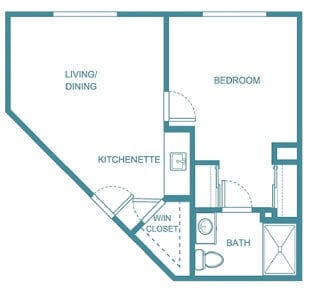 Architectural floor plan of a living space