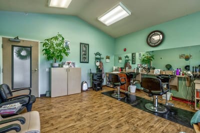 Interior of a salon area with styling chairs