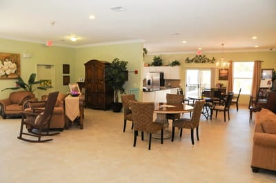 Common area with seating and dining space