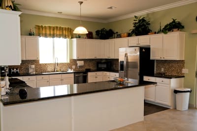 Bright kitchen space with modern appliances