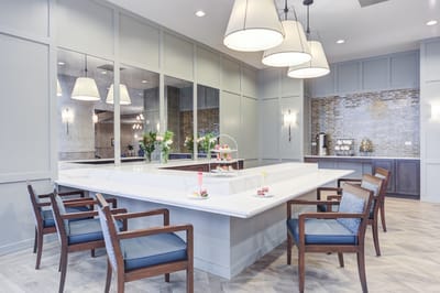 Modern interior with seating and decor