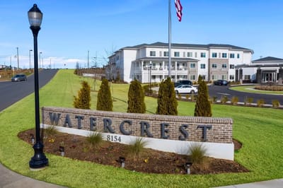 Exterior view of the Watercrest facility entrance