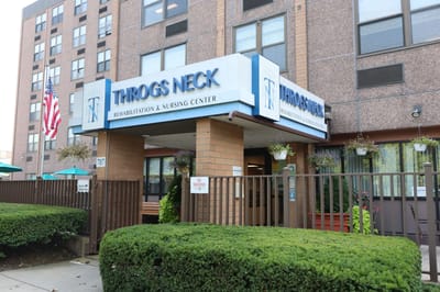Front entrance of Throgs Neck Rehabilitation & Nursing Center