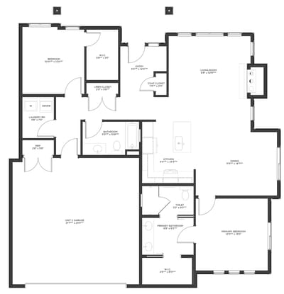 Architectural floor plan of a residential unit.