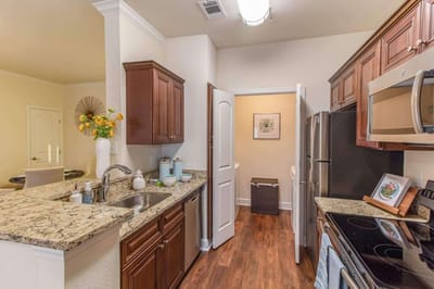 Interior view of a nicely decorated kitchen
