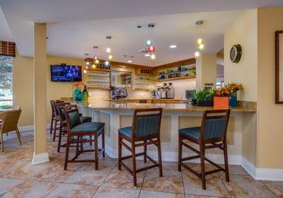 Interior view of the facility bistro with seating