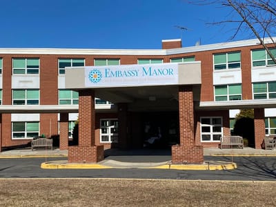 Exterior view of Embassy Manor nursing facility