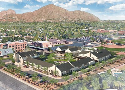 Aerial view of the Surprise Inpatient Care Home and surrounding area