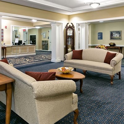 Common area with seating and decor