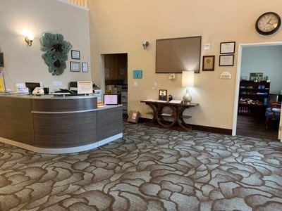 Interior view of the facility's reception area and lobby