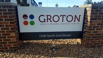 Exterior sign for Groton Care and Rehabilitation Center