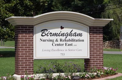 Sign for Birmingham Nursing and Rehabilitation Center East