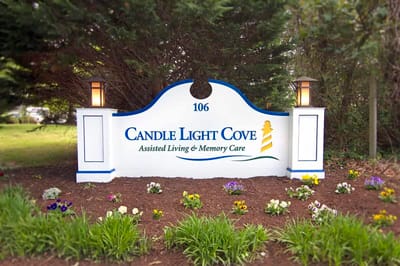 Sign for Candle Light Cove Assisted Living & Memory Care