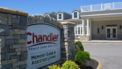 Exterior view of Chandler Memory Care facility entrance