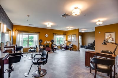 Interior view of a beauty salon in the facility