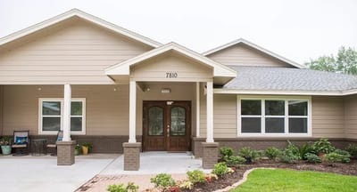 Exterior view of Fairbanks Court Assisted Living entrance
