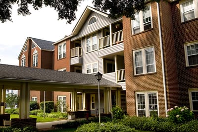 Exterior view of a senior living facility