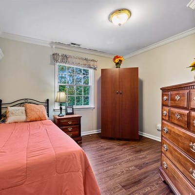A cozy private bedroom in the facility