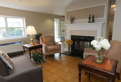 Cozy living room with seating and decor