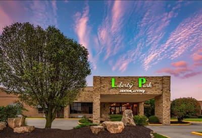 Exterior view of Liberty Park Senior Living building