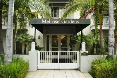 Exterior view of the Melrose Gardens entrance