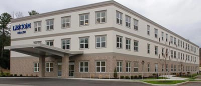 Exterior view of a healthcare facility building