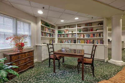 A cozy reading area within the facility