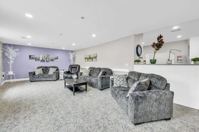 Interior view of a cozy lounge area