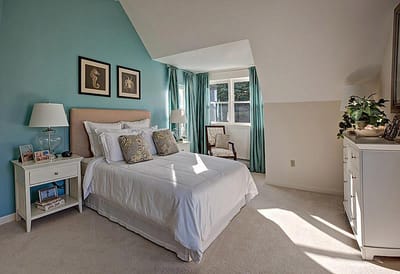 Cozy bedroom with soft decor and natural light
