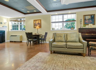 Interior common area with seating and art