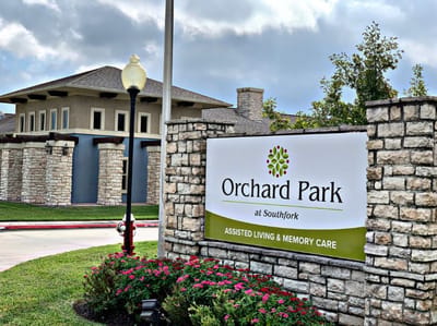 Exterior sign of Orchard Park at Southfork facility