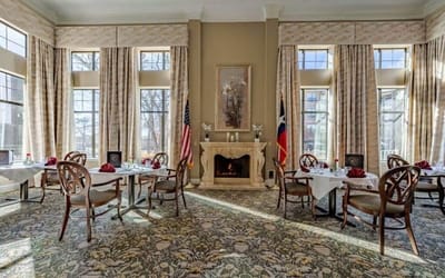 Elegant dining room setup with natural light