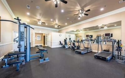 Well-equipped fitness center with exercise machines
