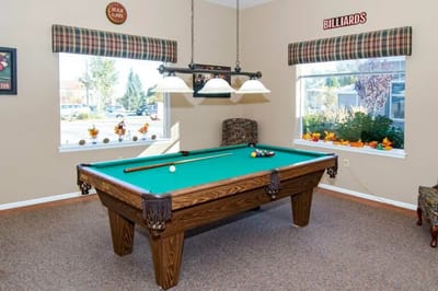 Billiards table in a recreational area