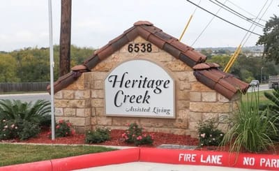 Outdoor entrance sign of Heritage Creek Assisted Living