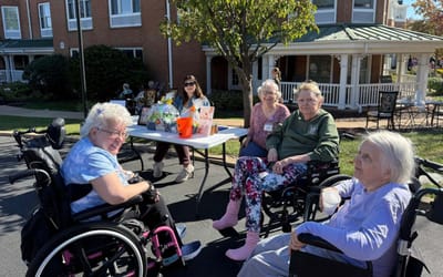 Residents enjoying an outdoor social event