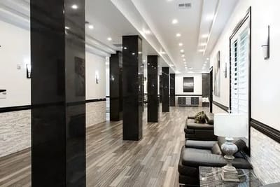 Elegant lounge area with modern design features