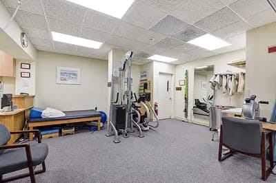 Interior view of a fitness room with equipment