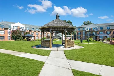 Well-maintained gazebo in a garden area