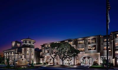 Exterior view of Franklin Park Sonterra at sunset