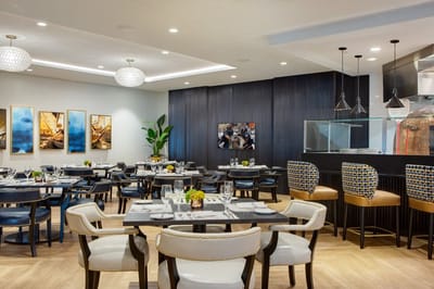 Elegant dining room setup with modern decor