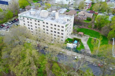 Aerial view of the rehabilitation and nursing care center building
