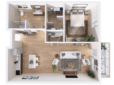 Aerial view of a residential layout in a facility